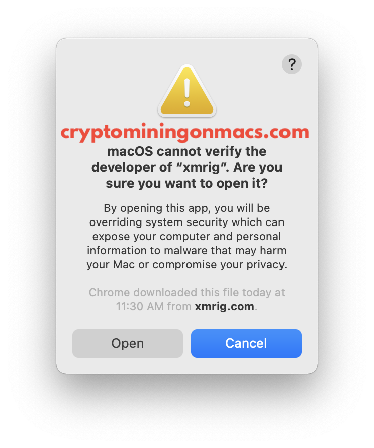 Macos Cannot Verify The Developer Of Xmrig Are You Sure You Want To Open It