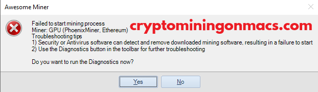 Awesome Miner Failed To Start Miner