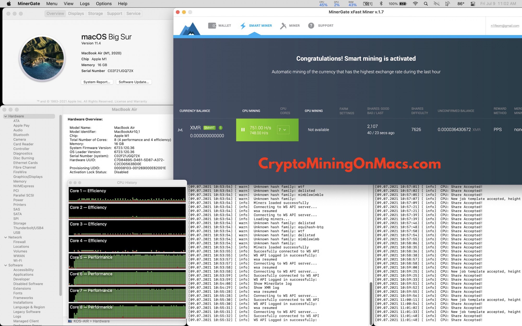 M1 Macbook Air Minergate Earnings Results