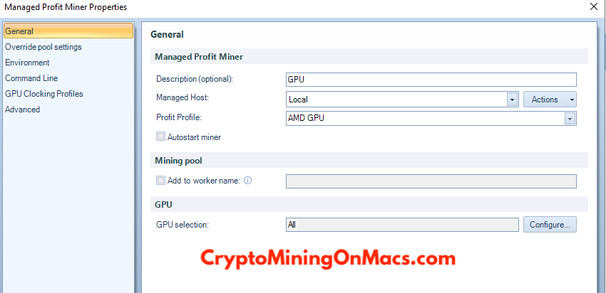 Awesome Miner Macbook Pro 16 Gpu Managed Miner Properties