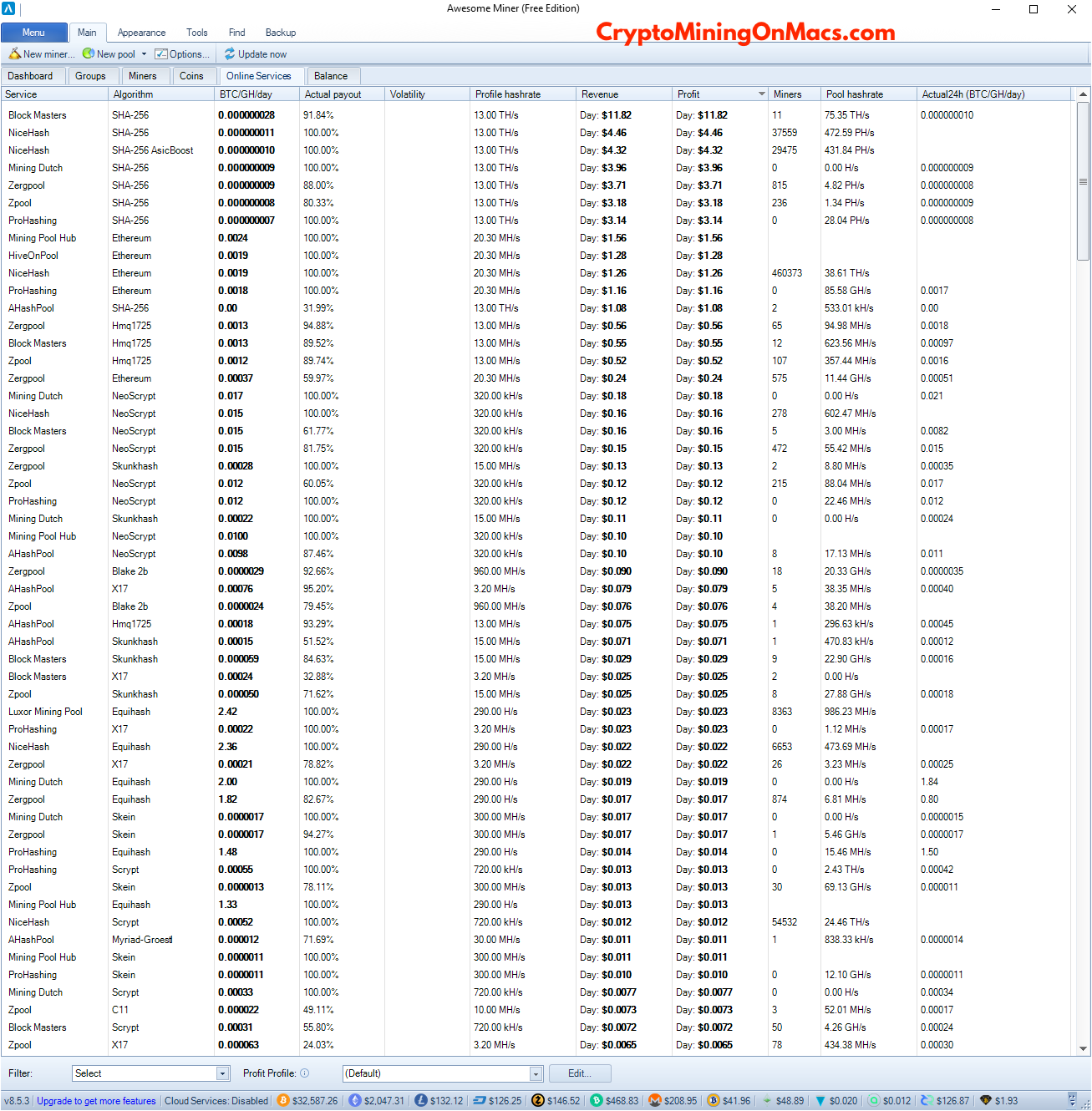 Awesome Miner Macbook Pro 16 Online Services Coins