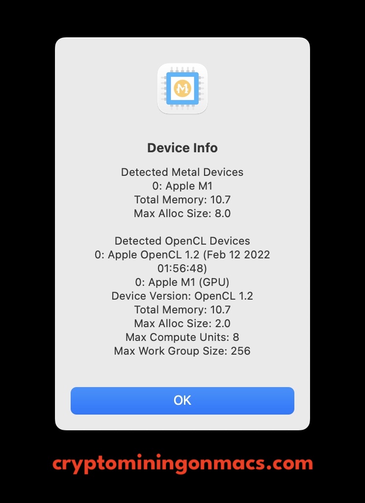 Mac Miner Xcreate Device Info