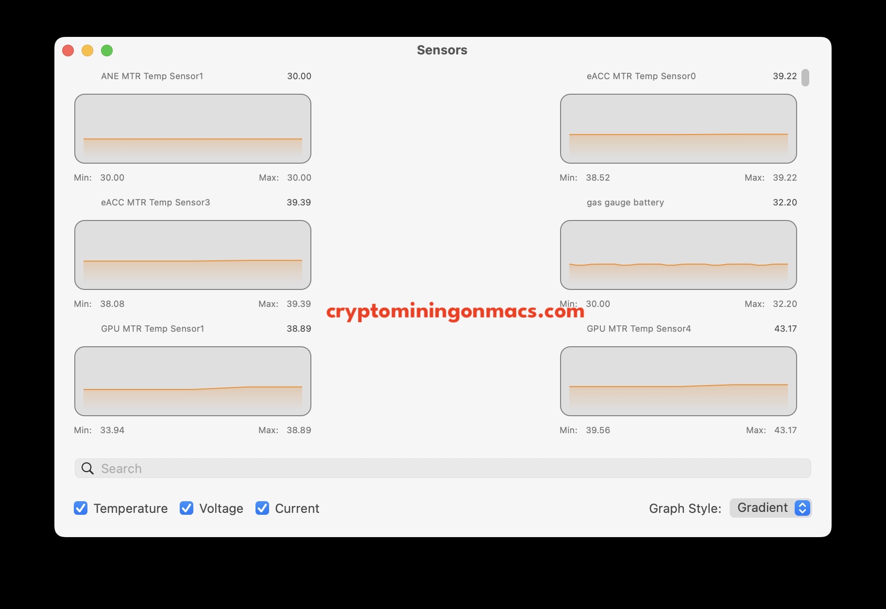 Mac Miner Xcreate Sensors