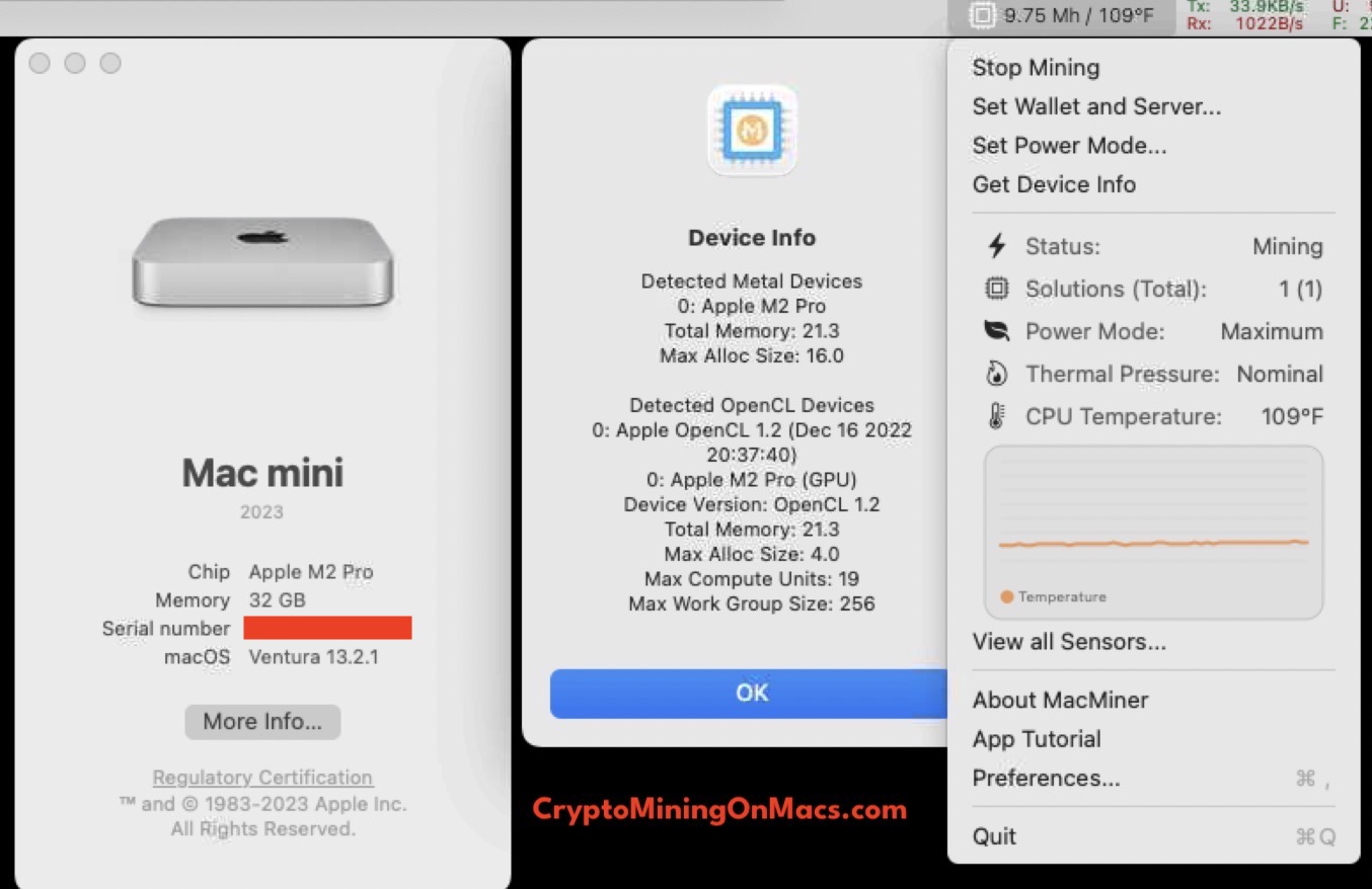 Mac Miner Mac Mini M2 32g Ram Results