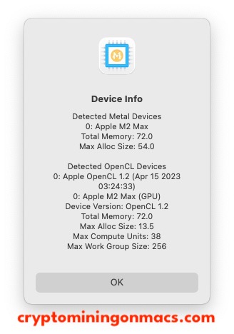Macminer Macbook Pro 16 M2 Max Crypto Mining Results 1