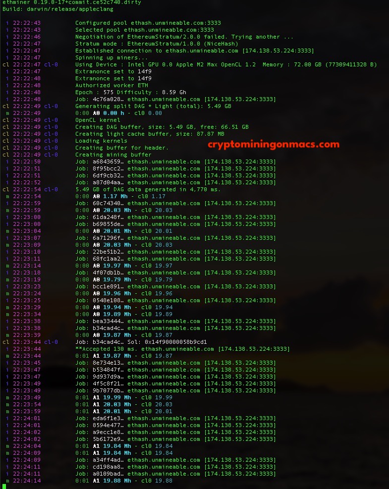 Ethminer Macos Macbook Pro 16 M2 Max Crypto Mining