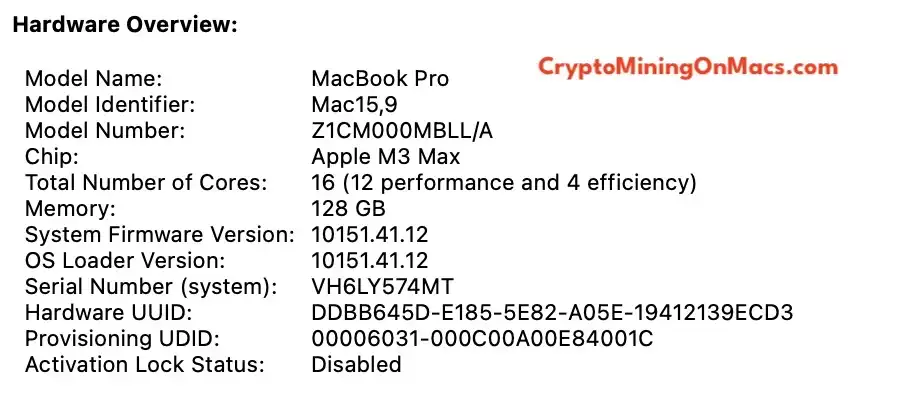 Macbook Pro 16 M3 Max System Hardware Overview 1