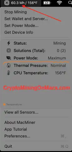 Macbook Pro 16 Inch M4 Max 128gb 40 Gpu System Mac Miner 0 5 0 1 Autolykos Mining Results