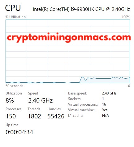 Crypto Mining On Macs Parallels Desktop Xmrig Nice Hash 16 Cpu Cores