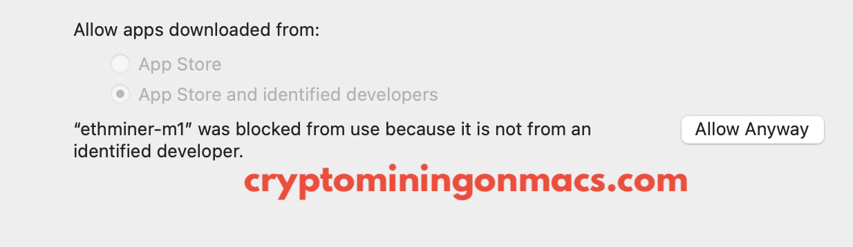 Mac Allow Ethminer